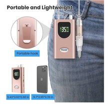 Cargar imagen en el visor de la galería, Machine,Hizek 35000RPM Electric Nail Drill Rechargeable Efile Nail Drill For Acrylic,Gel Nails,Portable