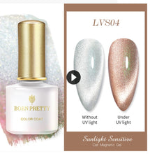 Load image into Gallery viewer, BORN PRETTY 1 Bottle Sunlight Sensitive Cat Magnetic Gel Auroras Shining Soak Off UV Gel Polish 04