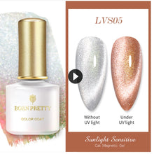 Load image into Gallery viewer, BORN PRETTY 1 Bottle Sunlight Sensitive Cat Magnetic Gel Auroras Shining Soak Off UV Gel Polish 05