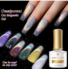 Load image into Gallery viewer, BORN PRETTY 7ml Cat Magnetic Omnipotent Gel Polish Winter Colorful Reflective Glitter Nail Polish Can be Used on Any Color Base