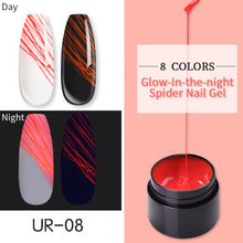 Load image into Gallery viewer, UR SUGAR 1 Pc Luminous Spider Gel Nail Polish UV LED Neon Fluorescent # 8
