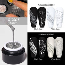 Cargar imagen en el visor de la galería, BORN PRETTY 5g Reflective Glitter Spider Nail Gel Nail Art Sparkling Effect Silver
