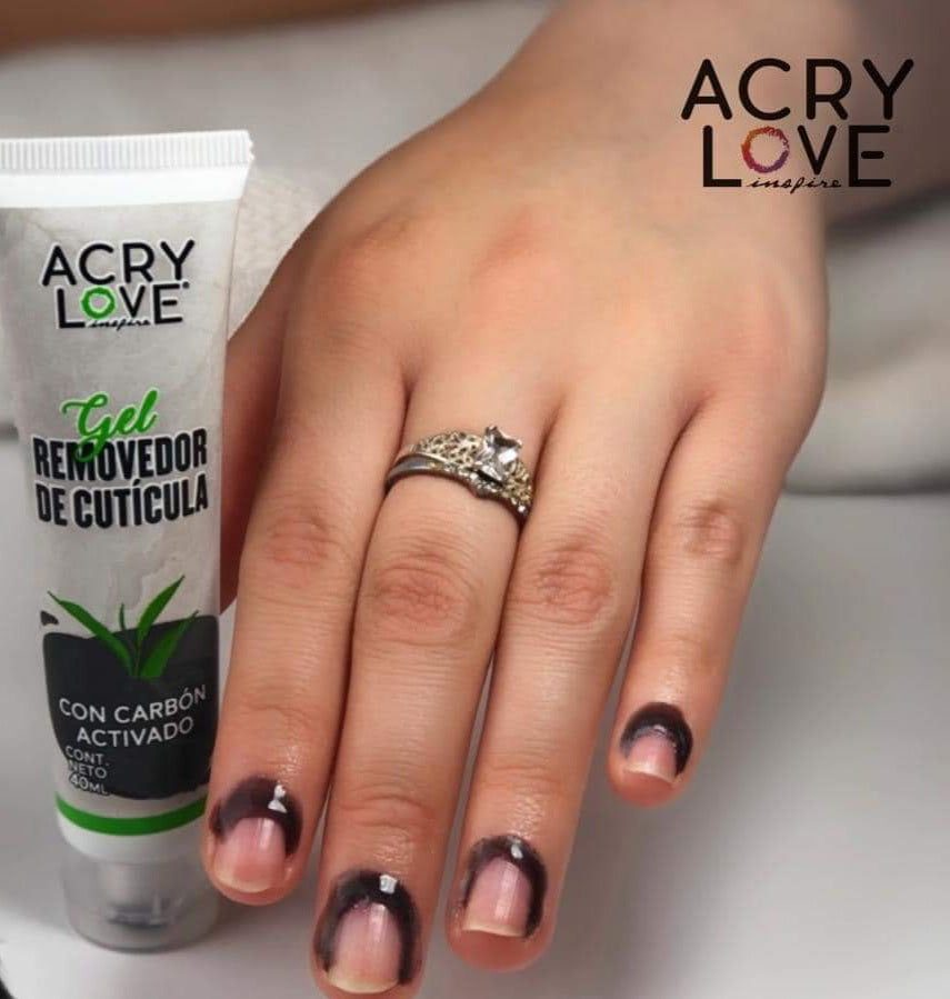 Acrylove cuticle remover with activated  charcoal 40ml