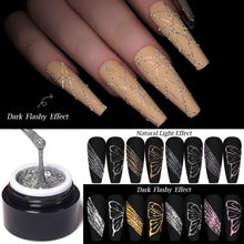 Cargar imagen en el visor de la galería, BORN PRETTY 5g Reflective Glitter Spider Nail Gel Nail Art Sparkling Effect Light Black
