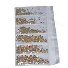 Cargar imagen en el visor de la galería, 1728pcs SS4-SS12 Mix Sizes 3D Non HotFix FlatBack Crystal Glass Nail Rhinestone Glitter Strass Nail Art Rhinestone AB
