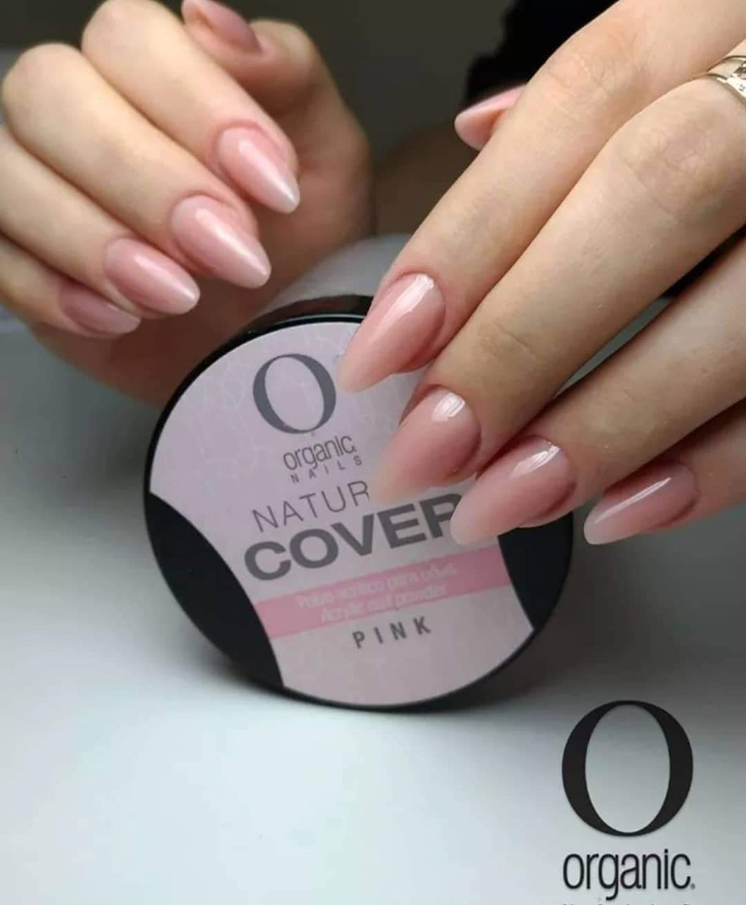 Organic nails natural cover pink