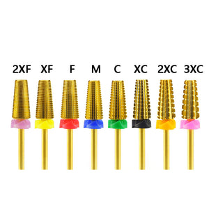 5 in 1 Nail Drill Bit, Professional Nail Drills for Electric Manicure Drill Machine-Middle M