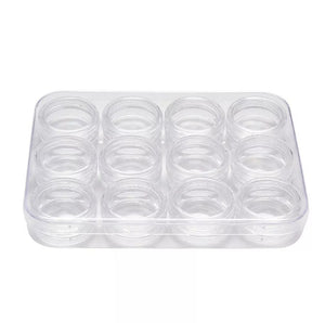 Durable Transparent 12 Grid Nail Art Storage Box Jewelry Rhinestone Case