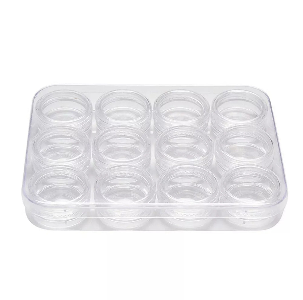 Durable Transparent 12 Grid Nail Art Storage Box Jewelry Rhinestone Case