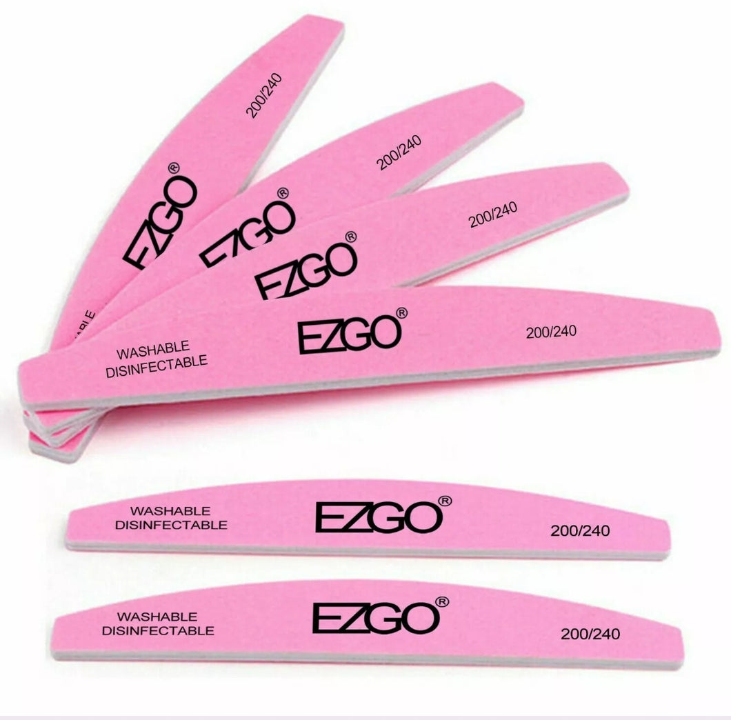 10pc EZGO Nail Files 200/240 Grit Sanding Buffer Polisher Manicure Pedicure