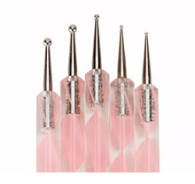 Cargar imagen en el visor de la galería, 5Pcs 2 Way Nail Art Silicone Tip Pen Brushes Dotting Tools Marbleizing Painting
