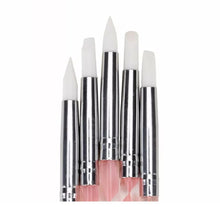 Cargar imagen en el visor de la galería, 5Pcs 2 Way Nail Art Silicone Tip Pen Brushes Dotting Tools Marbleizing Painting
