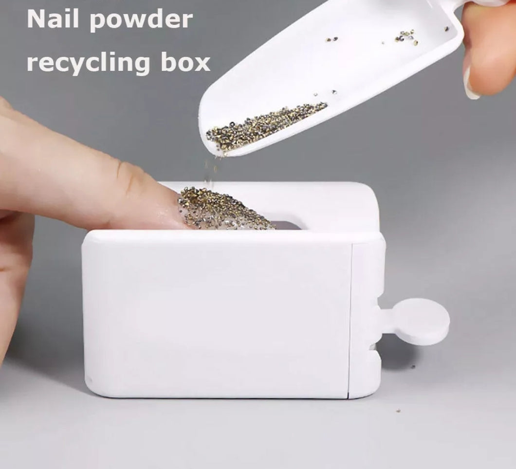 Powder Recycling Tray Nail Sequin Glitter Storage Box Manicure Tool