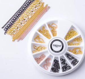 Nail Art Wheel Chain Hollow Metal Decoration Jewelry Accessories Strip Line Tips