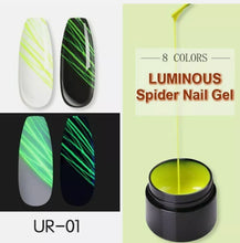 Cargar imagen en el visor de la galería, UR SUGAR 1 Pc Luminous Spider Gel Nail Polish UV LED Neon Fluorescent Effect # 1
