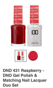 DND 431 Raspberry - DND Gel Polish & Matching Nail Lacquer Duo Set