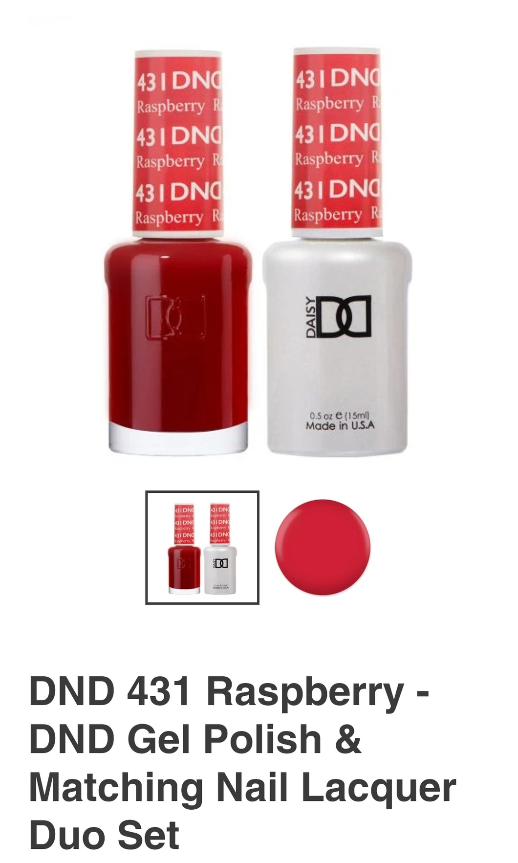 DND 431 Raspberry - DND Gel Polish & Matching Nail Lacquer Duo Set