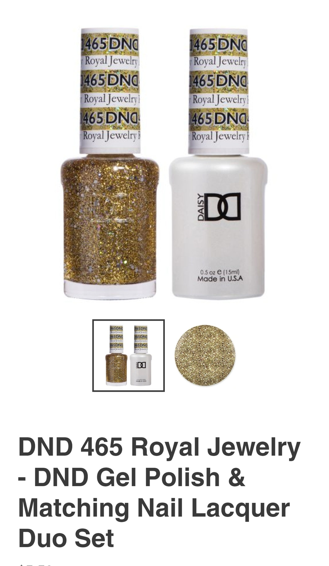 DND 465 Royal Jewelry - DND Gel Polish & Matching Nail Lacquer Duo Set