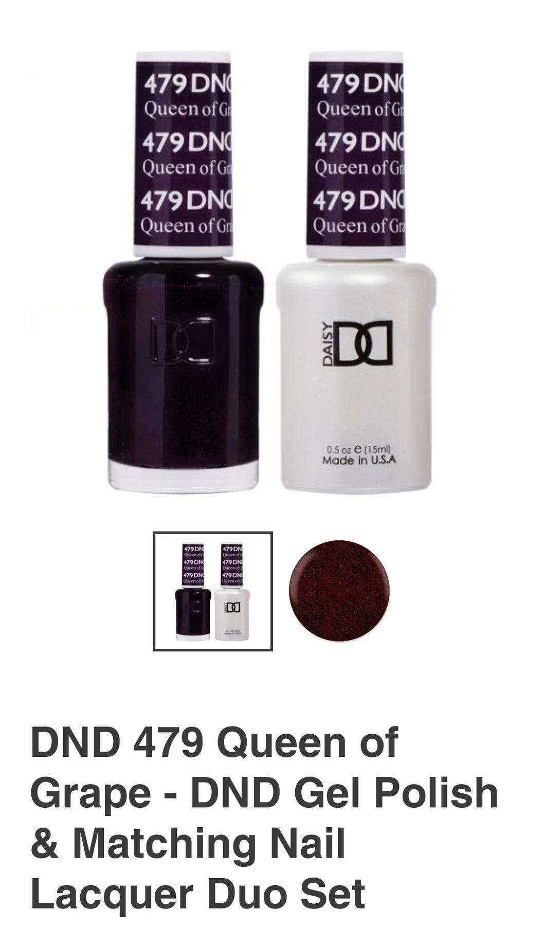 DND 479 Queen of Grape - DND Gel Polish & Matching Nail Lacquer Duo Set