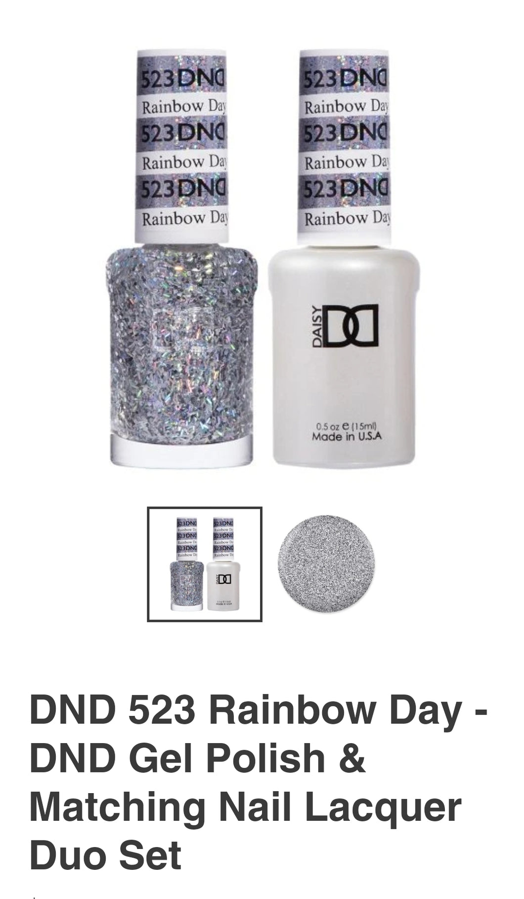 DND 523 Rainbow Day - DND Gel Polish & Matching Nail Lacquer Duo Set