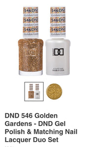 DND 546 Golden Gardens - DND Gel Polish & Matching Nail Lacquer Duo Set