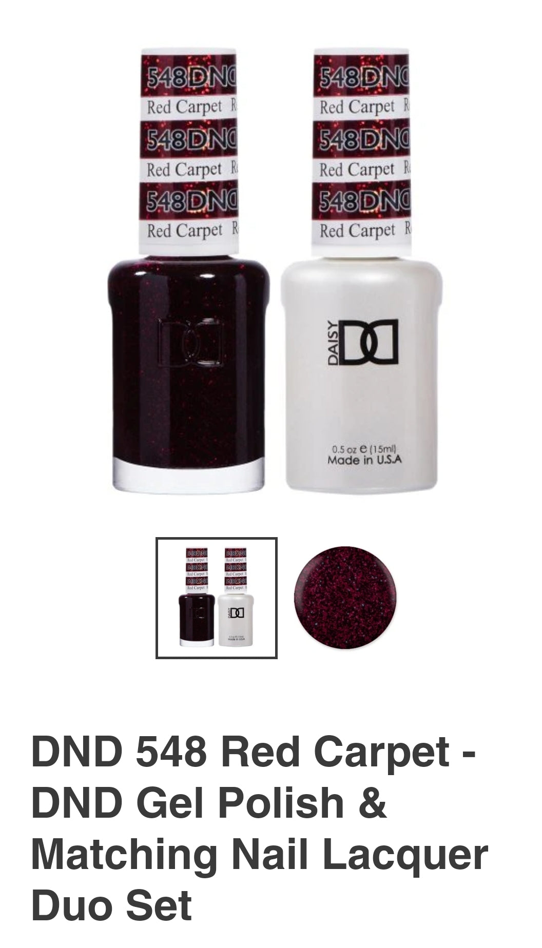 DND 548 Red Carpet - DND Gel Polish & Matching Nail Lacquer Duo Set