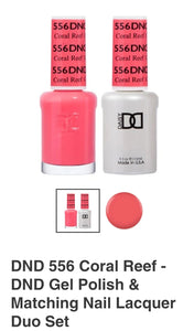 DND 556 Coral Reef - DND Gel Polish & Matching Nail Lacquer Duo Set