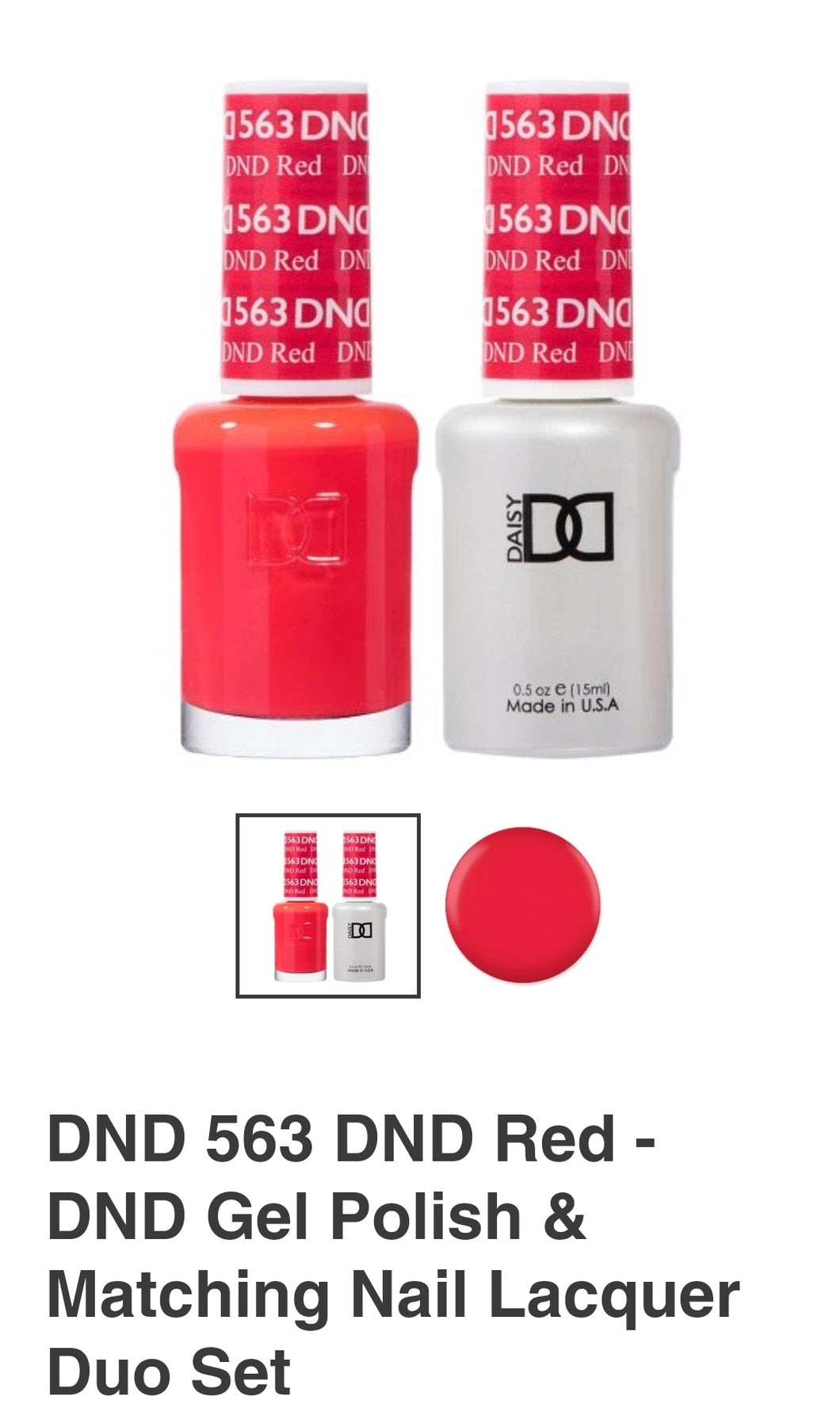 DND 563 DND Red - DND Gel Polish & Matching Nail Lacquer Duo Set