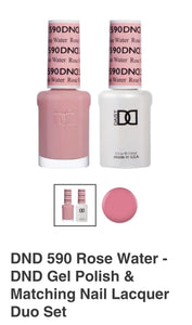 DND 590 Rose Water - DND Gel Polish & Matching Nail Lacquer Duo Set