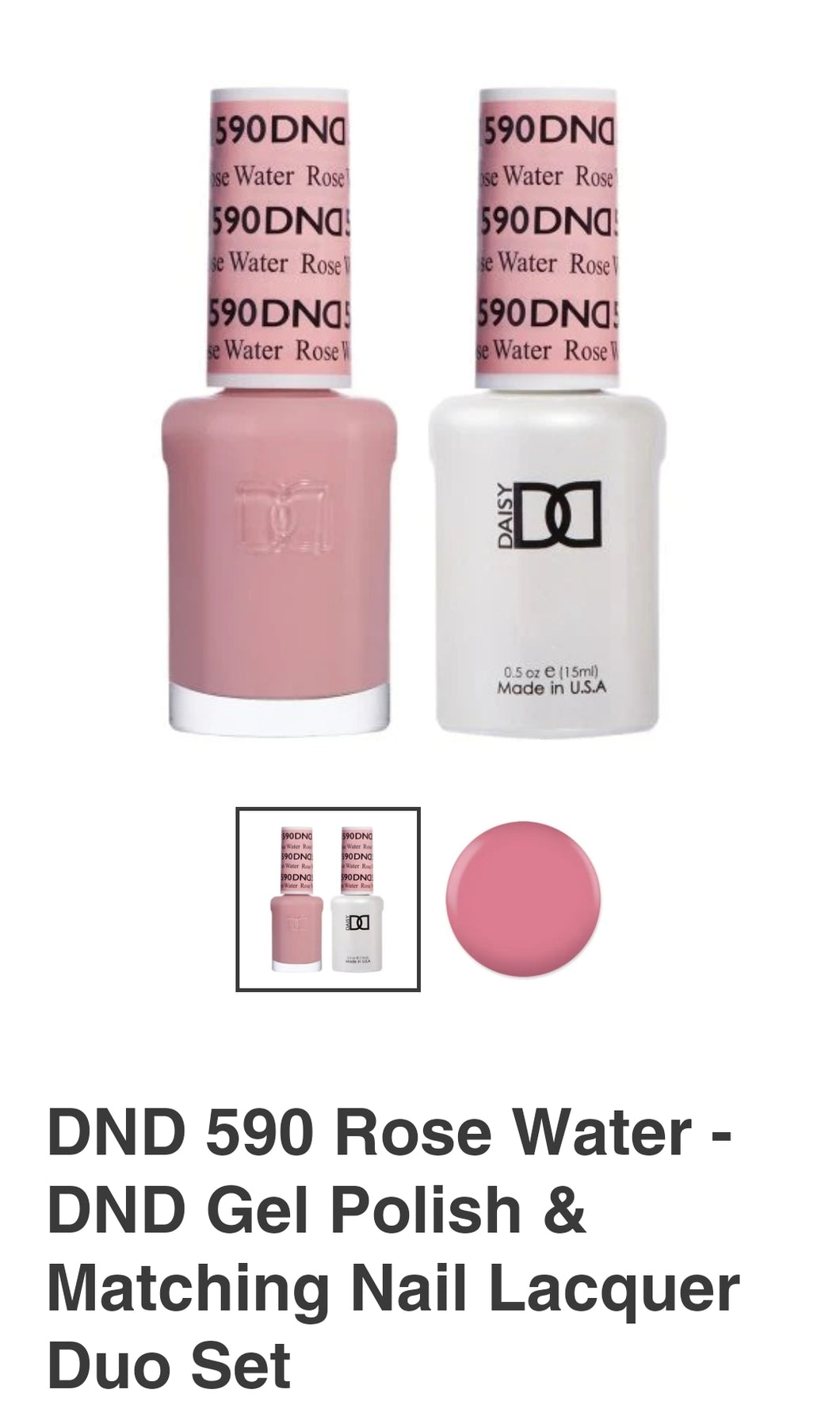 DND 590 Rose Water - DND Gel Polish & Matching Nail Lacquer Duo Set