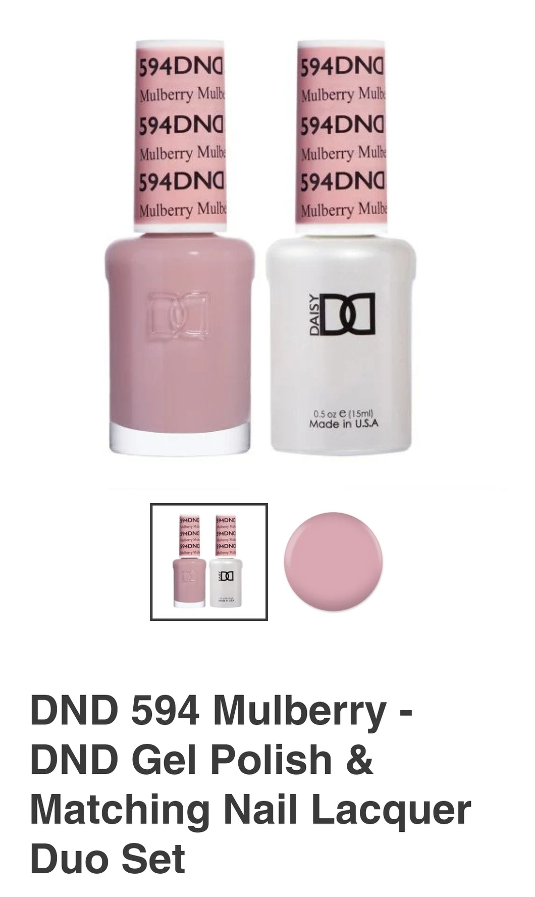 DND 594 Mulberry - DND Gel Polish & Matching Nail Lacquer Duo Set