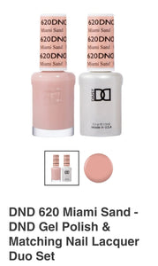 DND 620 Miami Sand - DND Gel Polish & Matching Nail Lacquer Duo Set