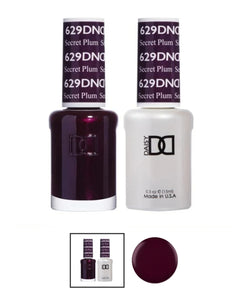 DND 629 Secret Plum - DND Gel Polish & Matching Nail Lacquer Duo Set