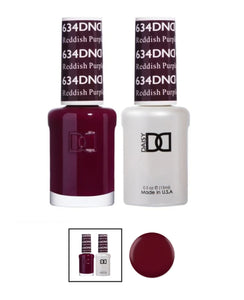 DND 634 Reddish Purple - DND Gel Polish & Matching Nail Lacquer Duo Set