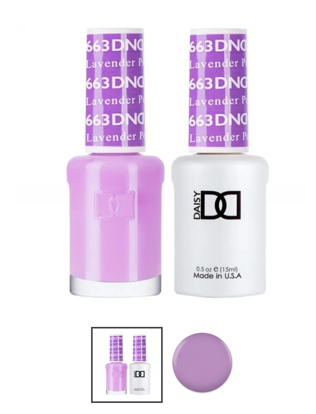 DND 663 Lavender Pop - DND Gel Polish & Matching Nail Lacquer Duo Set