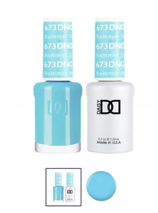 DND 673 Summer Sky - DND Gel Polish & Matching Nail Lacquer Duo Set