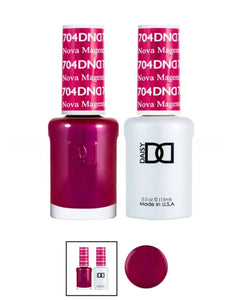 DND 704 Nova Magenta - DND Gel Polish & Matching Nail Lacquer Duo Set