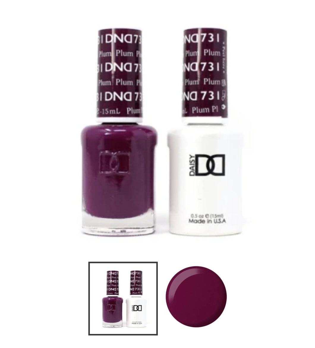 DND 731 Plum - DND Gel Polish & Matching Nail Lacquer Duo Set