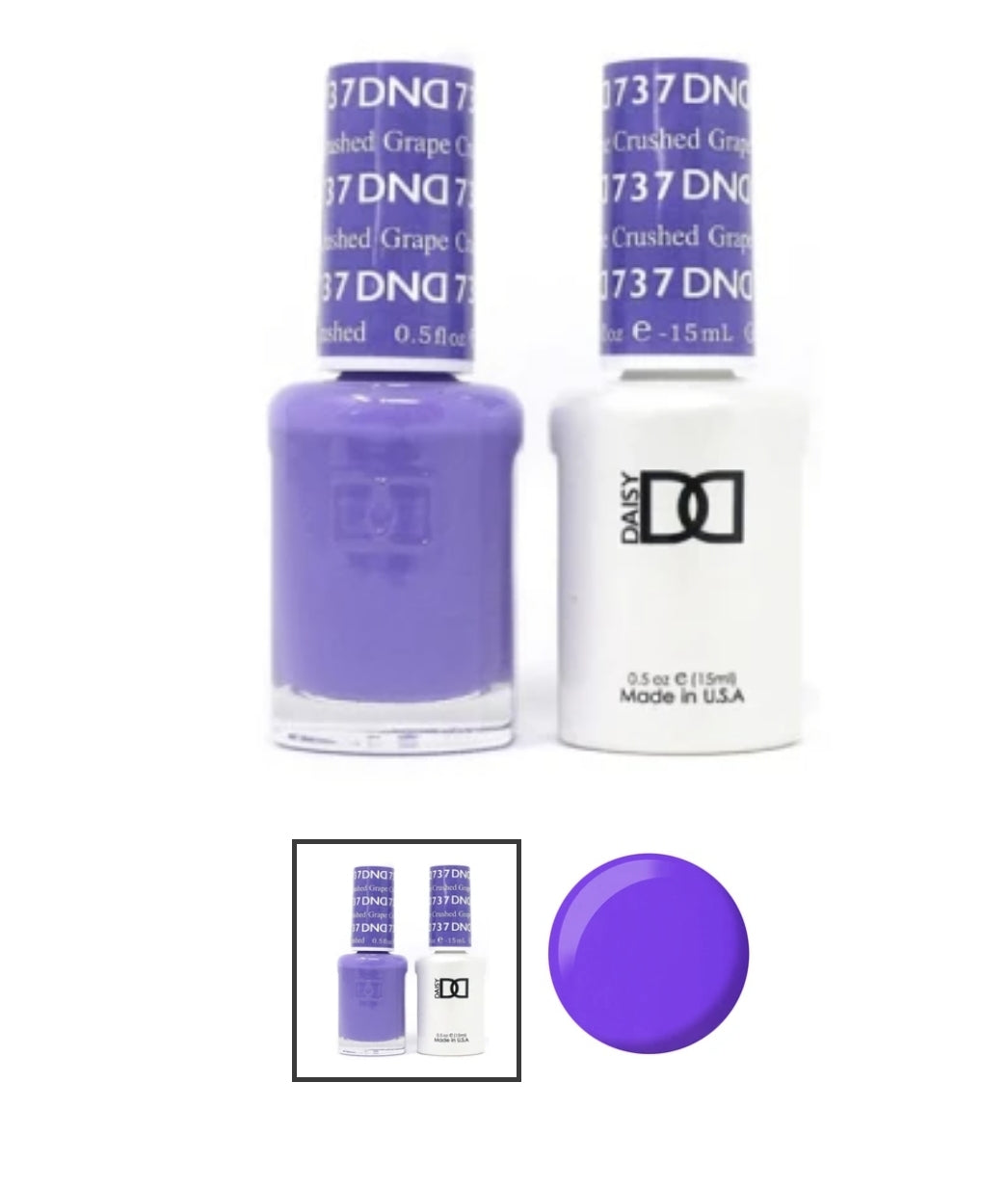 DND 737 Crushed Grape - DND Gel Polish & Matching Nail Lacquer Duo Set