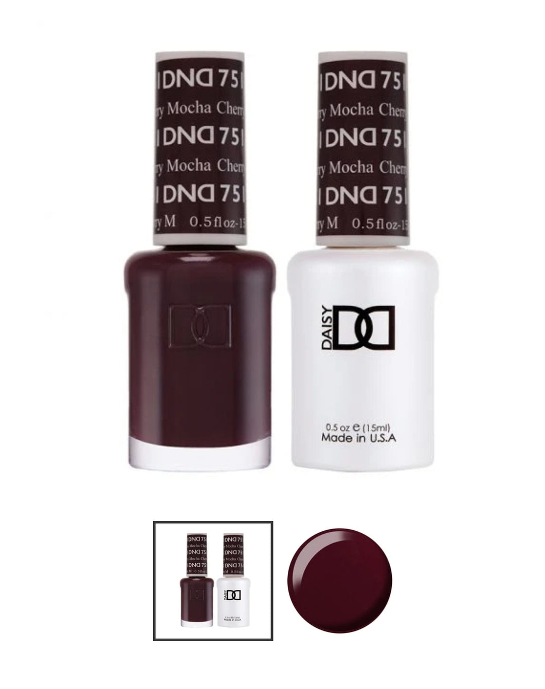 DND 751 Cherry Mocha - DND Gel Polish & Matching Nail Lacquer Duo Set