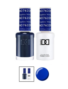 DND 762 Midnight Sapphire - DND Gel Polish & Matching Nail Lacquer Duo Set