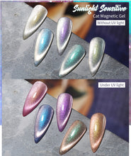 Cargar imagen en el visor de la galería, BORN PRETTY 1 Bottle Sunlight Sensitive Cat Magnetic Gel Auroras Shining Soak Off UV Gel Polish 01
