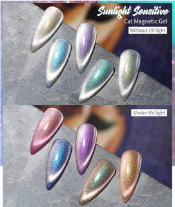 BORN PRETTY 1 Bottle Sunlight Sensitive Cat Magnetic Gel Auroras Shining Soak Off UV Gel Polish 01