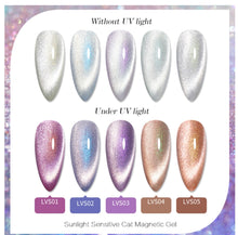 Cargar imagen en el visor de la galería, BORN PRETTY 1 Bottle Sunlight Sensitive Cat Magnetic Gel Auroras Shining Soak Off UV Gel Polish 02
