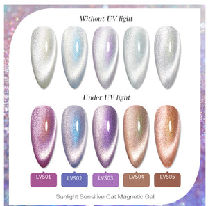 BORN PRETTY 1 Bottle Sunlight Sensitive Cat Magnetic Gel Auroras Shining Soak Off UV Gel Polish 02