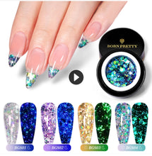 Load image into Gallery viewer, BORN PRETTY 1 Box 5g Luminous Glitter Sequins Nail Gel Glow In The Dark Effect Manicuring UV Gel Polish
