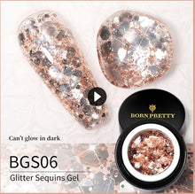 Cargar imagen en el visor de la galería, BORN PRETTY 1 Box 5g Luminous Glitter Sequins Nail Gel Glow In The Dark Effect Manicuring UV Gel Polish 06
