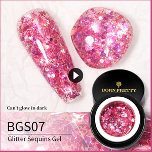 BORN PRETTY 1 Box 5g Luminous Glitter Sequins Nail Gel Glow In The Dark Effect Manicuring UV Gel Polish