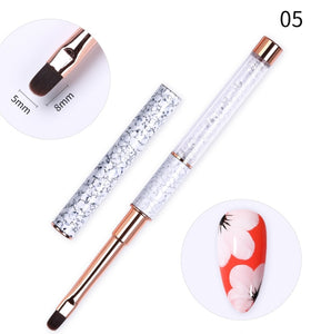 Nail Brush Oval Flat Mixed Shaped Nail Painting Pen Lines Drawing Brush Manicures Tools