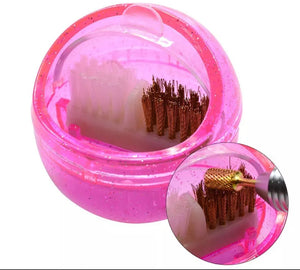 Professional Nail Drill Bit Brush Plastic & Copper Wire Clean Brushes Manicure Nail Art Accessories Nail Drill Dust Cleaner Box